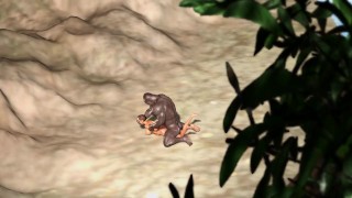 Sexy ebony gets fucked by a black guy on the savage island
