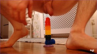 Bubble Butt Fuck with Rainbow Dildo