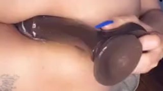 Big boob slut plays with herself 