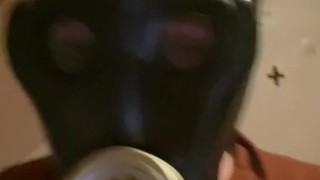 Double masked over Latexmask with mouth feature another russian gas mask