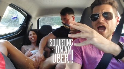 SQUIRTING AND SUCKING ON AN UBER! FACIAL AND SWALLOW INCLUDED! WHATCH THE FIRST PART AS WELL!