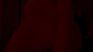 Dirty slut fucks herself on stripper pole