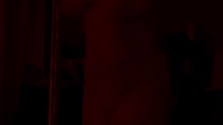 Dirty slut fucks herself on stripper pole