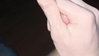 jerking off a big dick in the dark and cumming hard POV