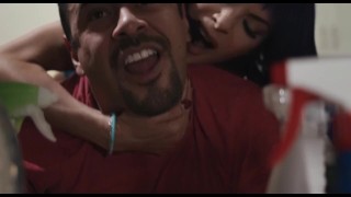 Sexy trans fucks guy bareback