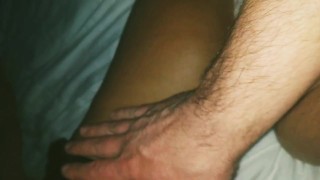 Rough Creampie in sexy tied up cheating slut wife in hotel room