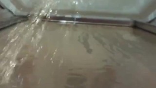 Foreskin Pissing and cumming in the shower