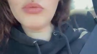 Smoking a cigarette in the car