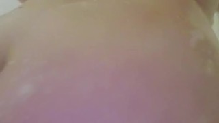 Soapy shower fun getting wet