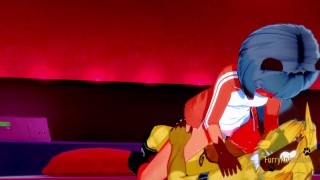 BNA Hentai - Michiru masturbates lynx then rides his cock