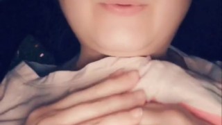 Emmy plays with bit tits