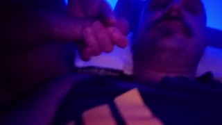 Beefy bear worships his boyfriends big cut dick and receives a facial