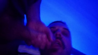 Beefy bear worships his boyfriends big cut dick and receives a facial