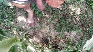 Big cock pissing in outdoor_village_Indian porn movie 