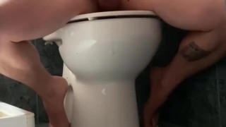 OnlyFans Star Male Play In WC And Cum Without Hands