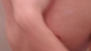 Hot guy jerking off during shower