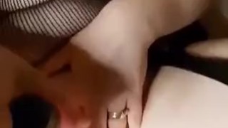 BBW playing with new vibrator 