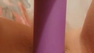 Fucking my wet pussy with big toy 