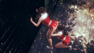 Cute Asian Cheerleader Licking Her Lesbian Friend ASS