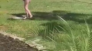 Part 2 naked in the front yard
