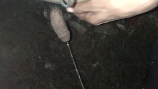 Indian big cock pissing at night 
