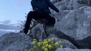 Pissing Outdoors Off a Cliff