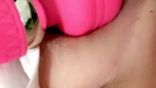 Dirty slut playing with toy