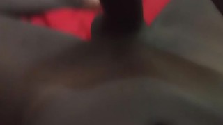Black cock pouring down cum on POV 