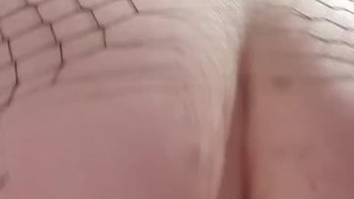 Bathtub ride in fishnets