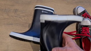 Cum on Aigle rubberboots