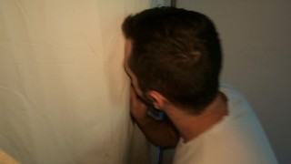 Amateur gloryhole - Uncut tradie desperate for release on his lunch break at my home made glory hole