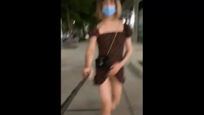 Asian Ladyboy Cum No Hands - Ladyboy Walking the Street With Her Cock Outside for Some Fresh Air - Free  Porn Videos - YouPorn
