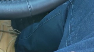 Edging my uncut and leaking cock in public