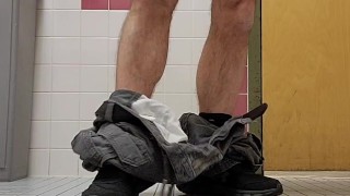 MUSCLE BEAR FLEXING QUADS IN RED BOXER BREIFS 