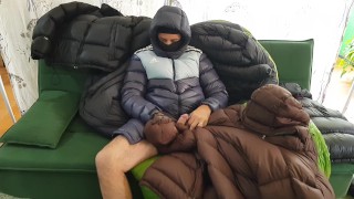 Hot cumshot on my Puffy Jacket