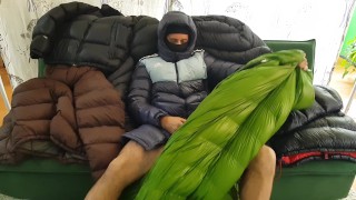 Hot cumshot on my Puffy Jacket