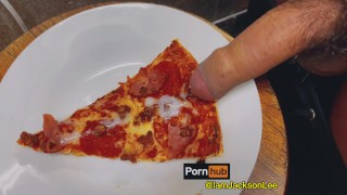 BIG CUM ON PIZZA