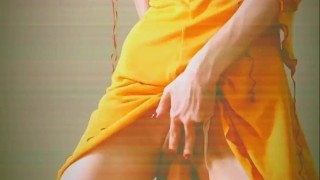Demons Masturbating with Toy in New Yellow Dress