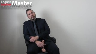 Suited DILF instructs you to use a dildo in your mouth and ass PREVIEW