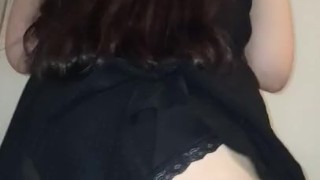 Striptease with BLACK garter belt, I love to make my tits jump MXNICOLE
