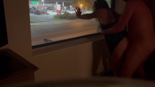 Sex Against the Hotel Window With People Walking By 