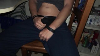 Using Lube on my huge boner and enjoying it 