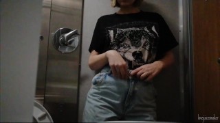 Play with hairy pussy in public train toilet! Look,what cute and shy girls doing, while nobody see!