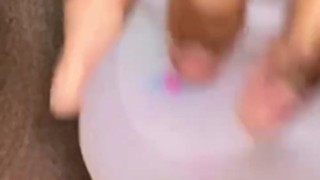 Fucking my tight pussy until I cream all over my dildo