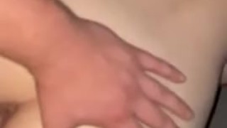 Girlfriend cums all over boyfriends cock while taking it from behind pov