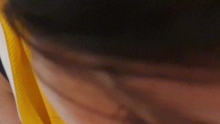 Step sister blowjob and Get sperm on her face, hot cum shot Swallow