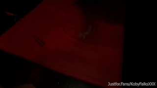 Muscle bear sucks a big cock in the slinger before he is fucked by it bareback