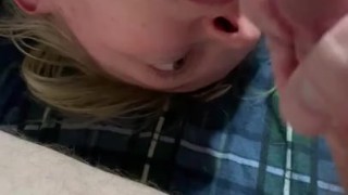 Wife sucks my dick with cumshot
