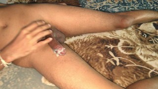 Hot gay teen boy jerk off before bedtime with baby oil