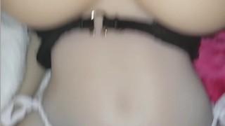 Luvs2cumm69 fucking his big tit blonde sex doll in the kitchen bathroom w/ guests over for dinner ;)